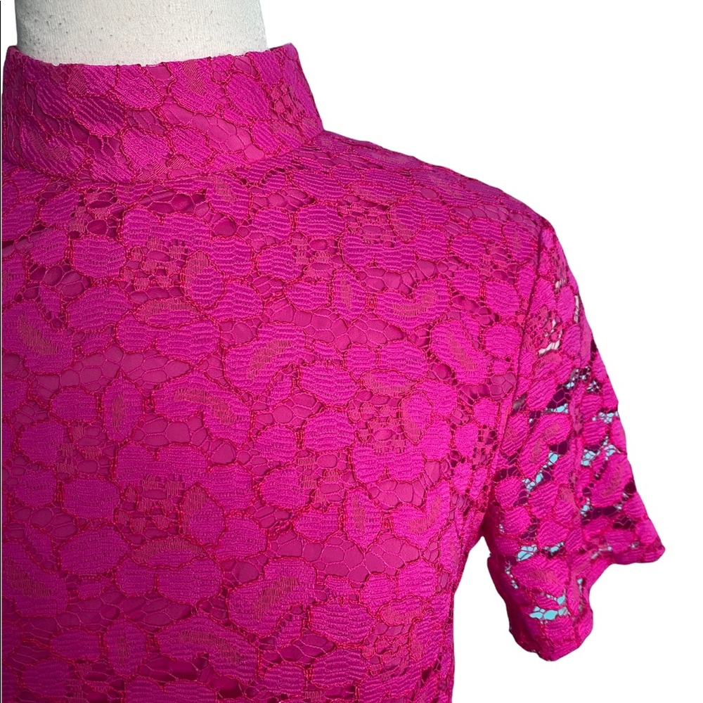 Trina Turk pink lace short dress sz-med - Picture 5 of 6